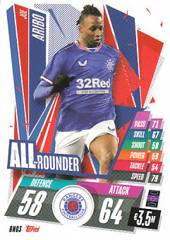 Joe Aribo Rangers 2020/21 Topps Match Attax CL All Rounder #RNG03